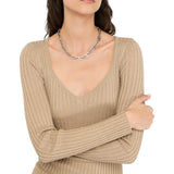 Maglia donna con scollo a V