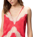 Top donna lingerie maculato con pizzo