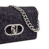 Borsa donna LaPuffy media in denim stampato