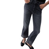 Jeans donna bootcut con strass