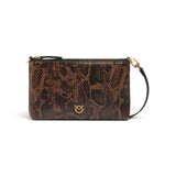 Pochette donna a tracolla Mini Flat Horizontal in pelle stampa pitone