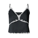 Top donna con inserti in pizzo