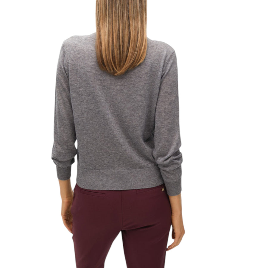 Cardigan donna due pezzi con fiocco gioiello