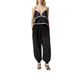 Top donna con inserti in pizzo