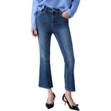Jeans donna bootcut con strass