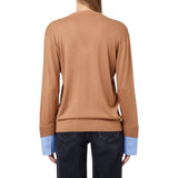 maglia donna con scollo a v e pailettes