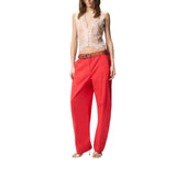 Pantaloni donna barrel-fit in cotone stretch