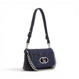 Borsa donna LaPuffy media in denim ricamato
