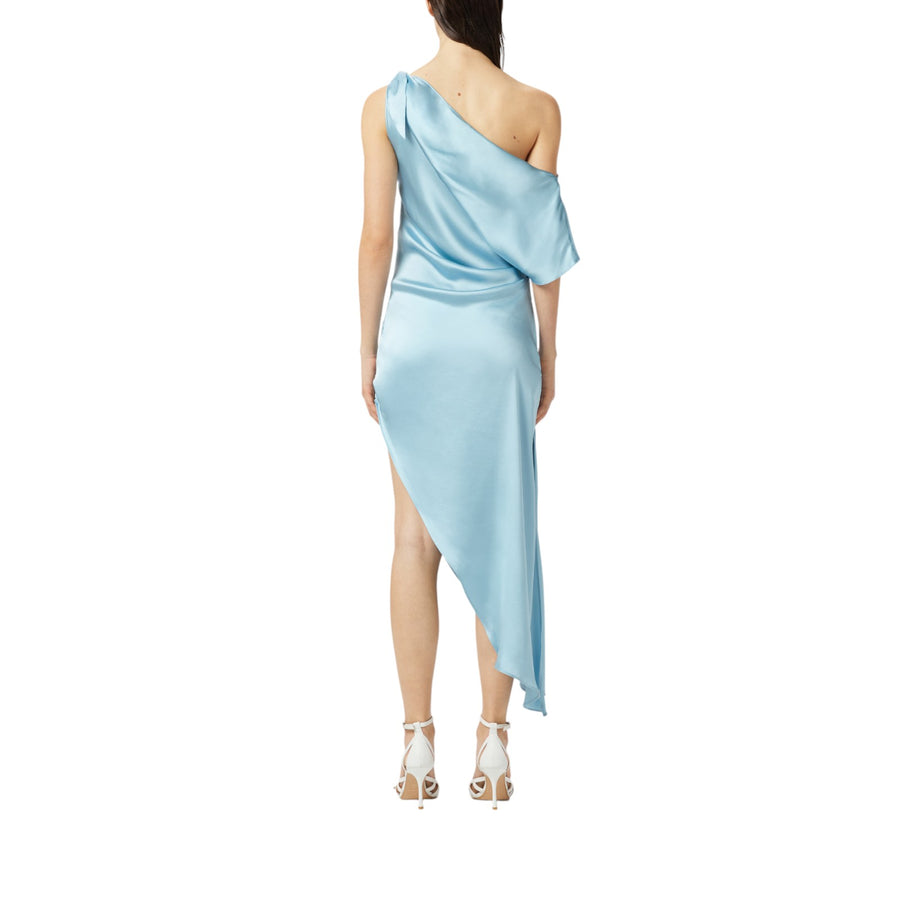 Abito donna da cerimonia midi asimmetrico in satin