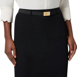 Gonna donna in maglia a costine con cintura