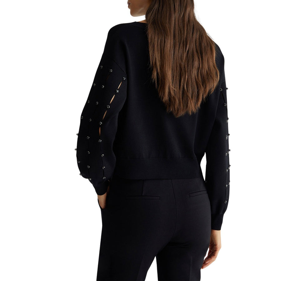 Maglia donna cut out con strass