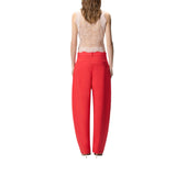 Pantaloni donna barrel-fit in cotone stretch