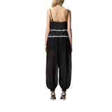 Top donna con inserti in pizzo