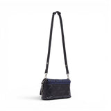 Borsa donna LaPuffy media in denim ricamato