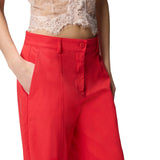 Pantaloni donna barrel-fit in cotone stretch