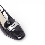 Mocassini donna slingback in vernice