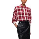 Camicia donna over con motivo check