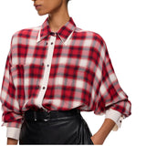 Camicia donna over con motivo check