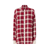 Camicia donna over con motivo check