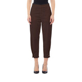 Pantaloni donna balloon con bottone gioiello