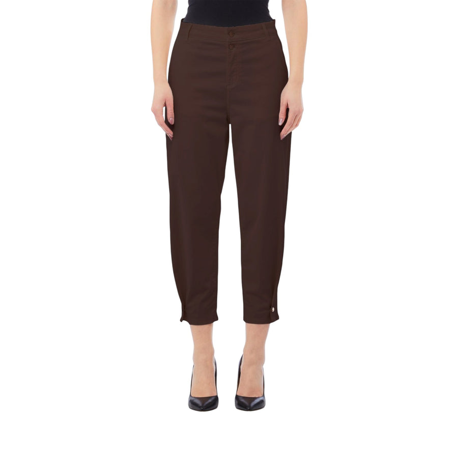 Pantaloni donna balloon con bottone gioiello