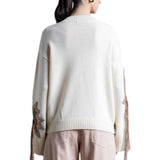Maglia over misto lana con ricamo