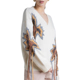 Maglia over misto lana con ricamo