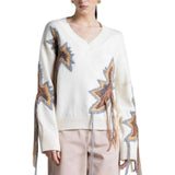 Maglia over misto lana con ricamo