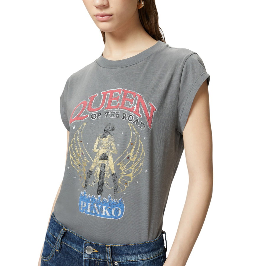 T-shirt donna stampa motociclista Queen of The Road