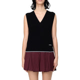 Gilet donna in maglia con scollo a V