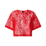 Maglia donna cropped in pizzo