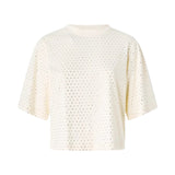 T-shirt donna con strass e logo
