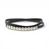 Cintura donna doppio giro in pelle con borchie 1,5 cm