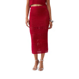 Gonna donna midi in crochet