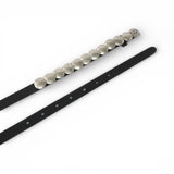 Cintura donna doppio giro in pelle con borchie 1,5 cm