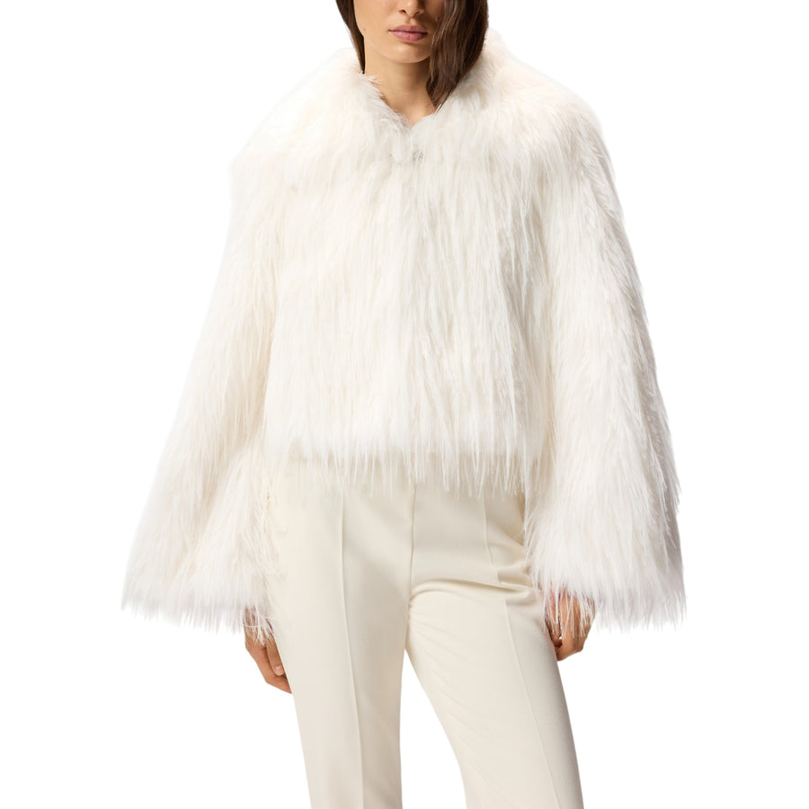 Caban donna effetto pelliccia