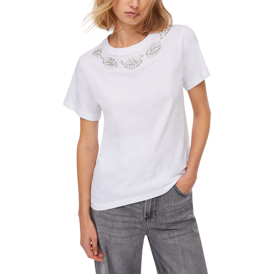 T-shirt donna con ricami gioiello