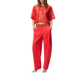 Maglia donna cropped in pizzo