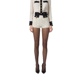 Shorts donna bi-color in doppio crêpe