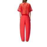 Maglia donna cropped in pizzo