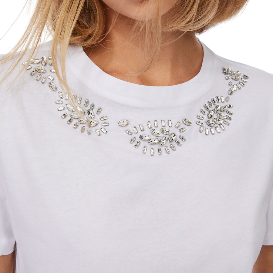 T-shirt donna con ricami gioiello