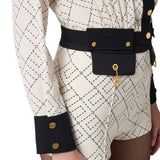 Shorts donna bi-color in doppio crêpe