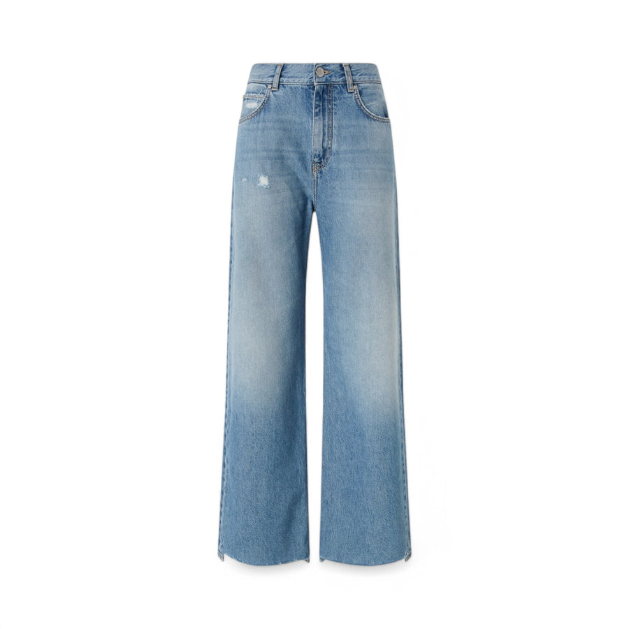 Jeans donna palazzo in denim soft