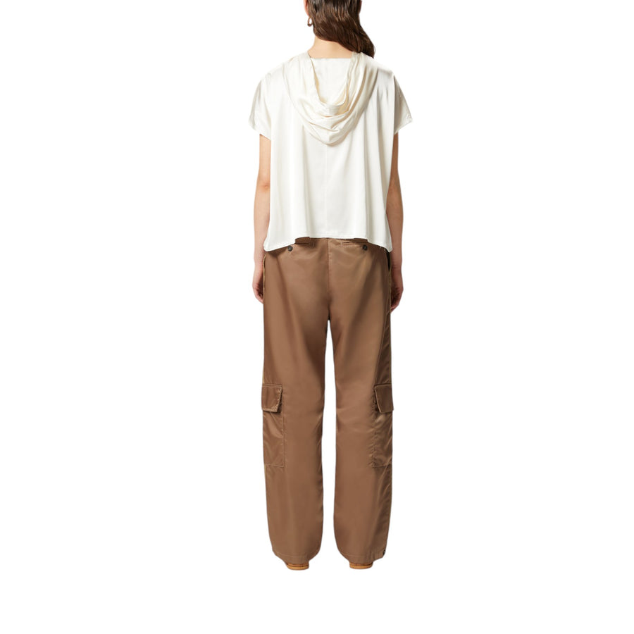Blusa donna con cappuccio e stampa PINKO League