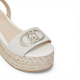 Sandali zeppa con logo monogram