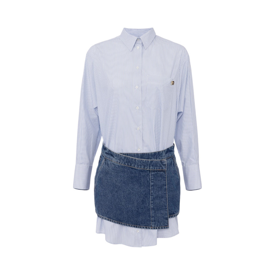 Abito donna in popeline di cotone e denim