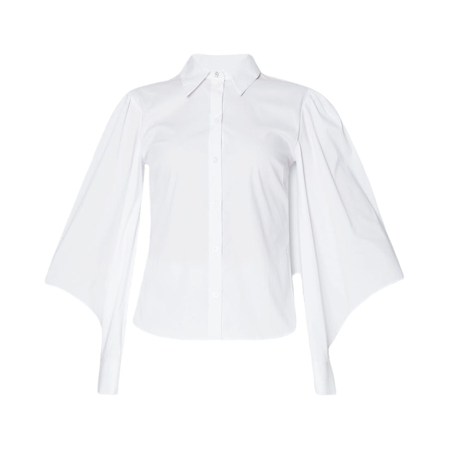 Camicia donna in popeline con cut-out