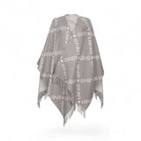 Poncho donna con logo e frange