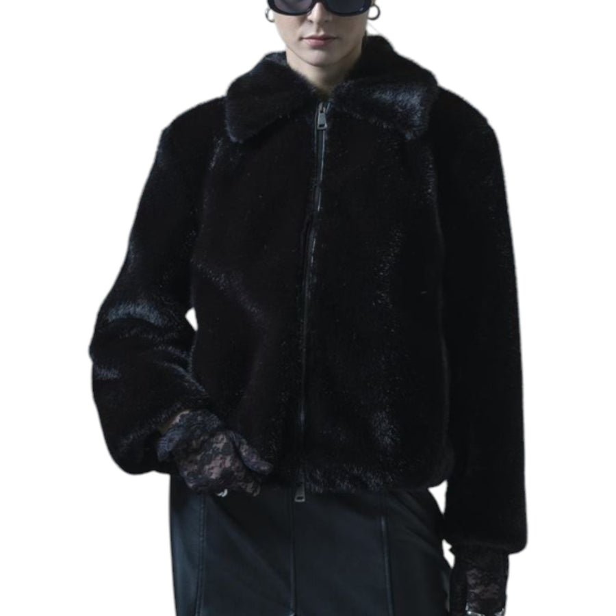 Cappotto donna corto in similpelliccia