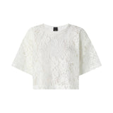 Maglia donna cropped in pizzo